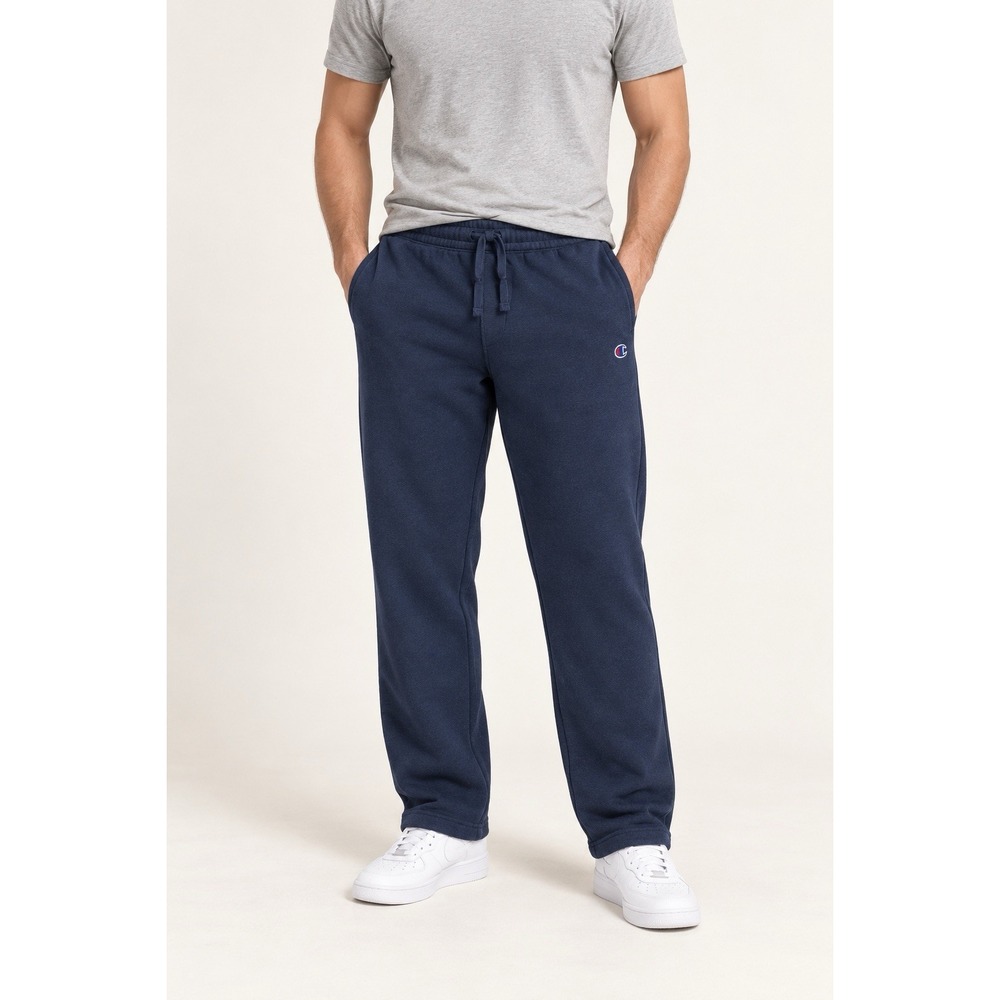 Champion Mens Sweatpants Navy Blue Embroidered C Logo Athletic Outdoor Retro L